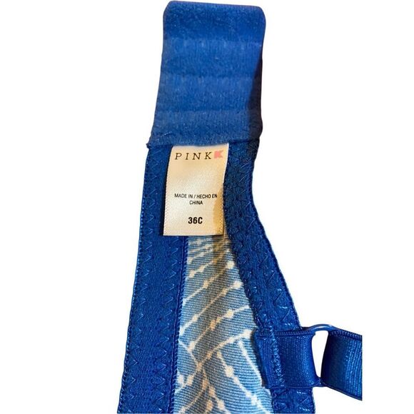 Pink K Victoria Secret Blue & White Underwire Everyday Bra 36 C - Picture 4 of 4